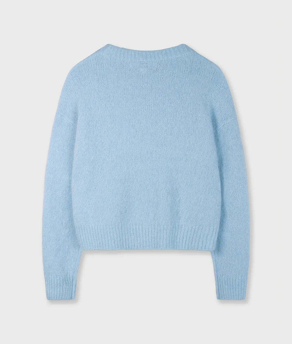 10DAYS Trui Hairy Knit in Angel Blue met relaxed fit