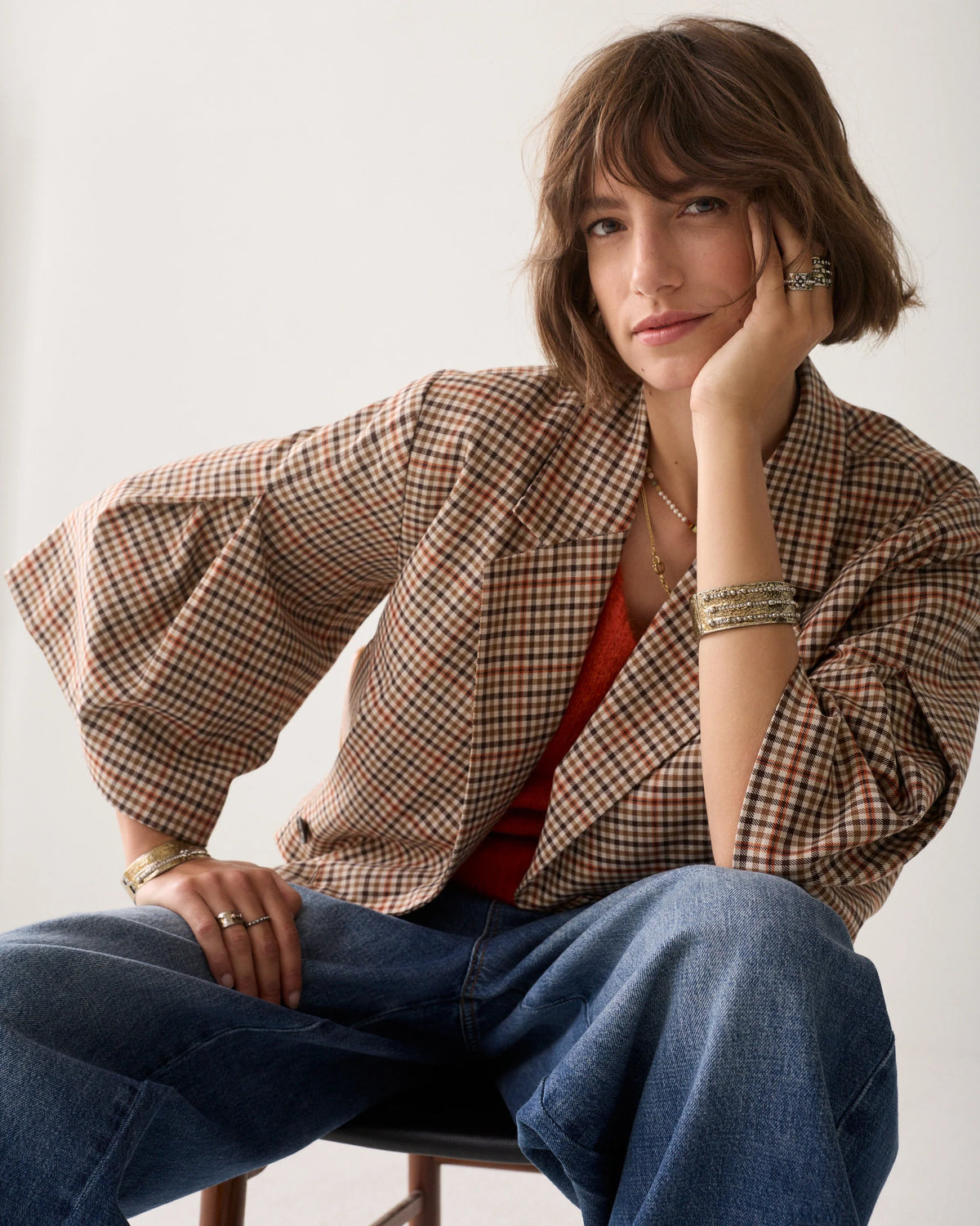 Summum blazer Check 1s1331-12496 120