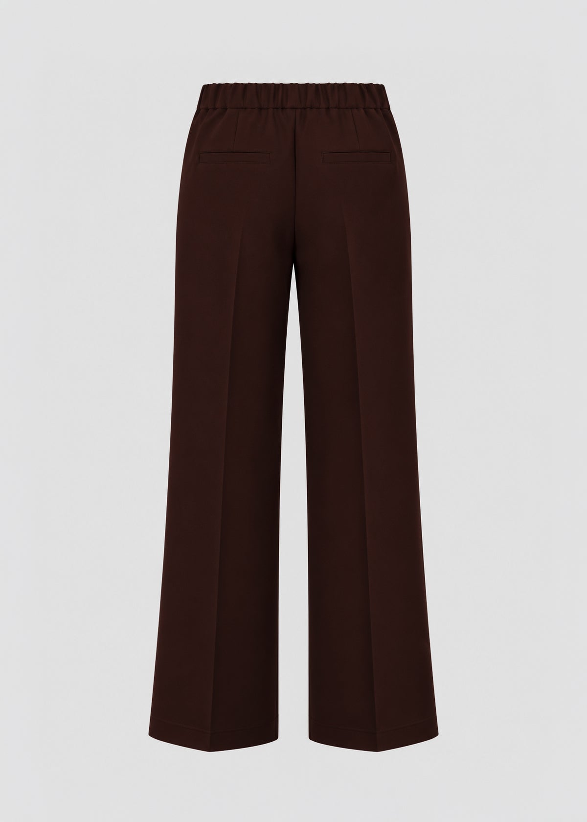 La Vie Pantalon Emma in Brown met rechte wide leg pasvorm achterkant