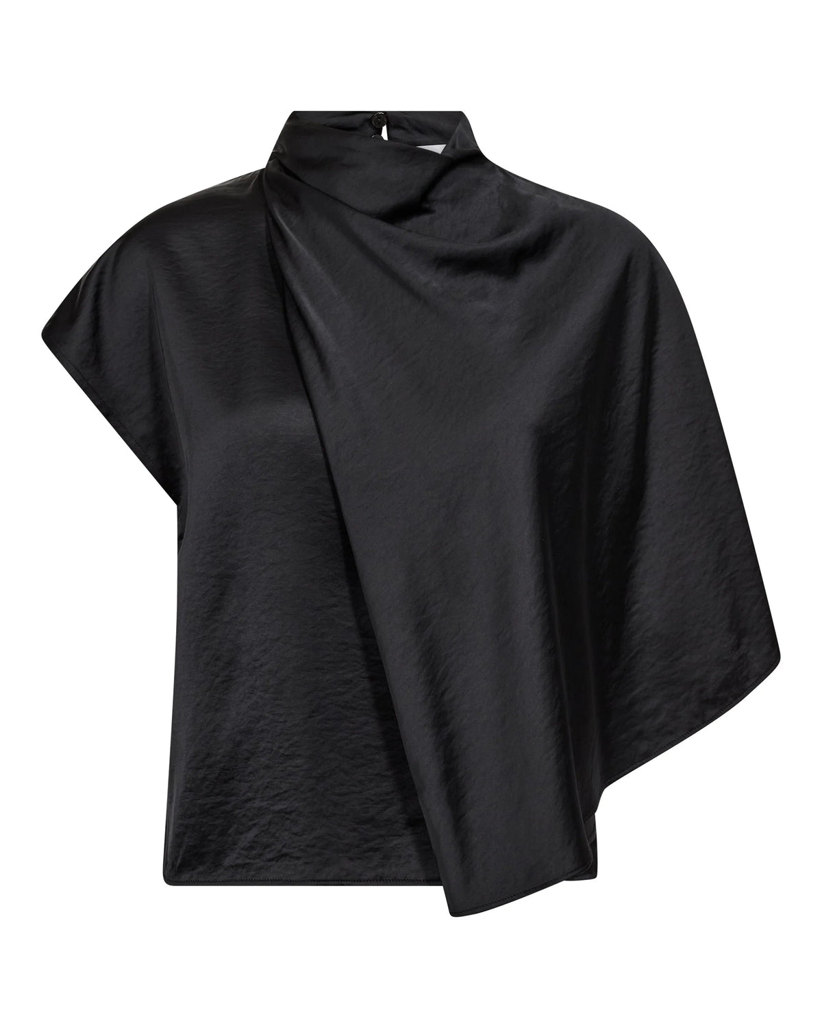 Co'Couture IdunCC Cape blouse in Black voorkant