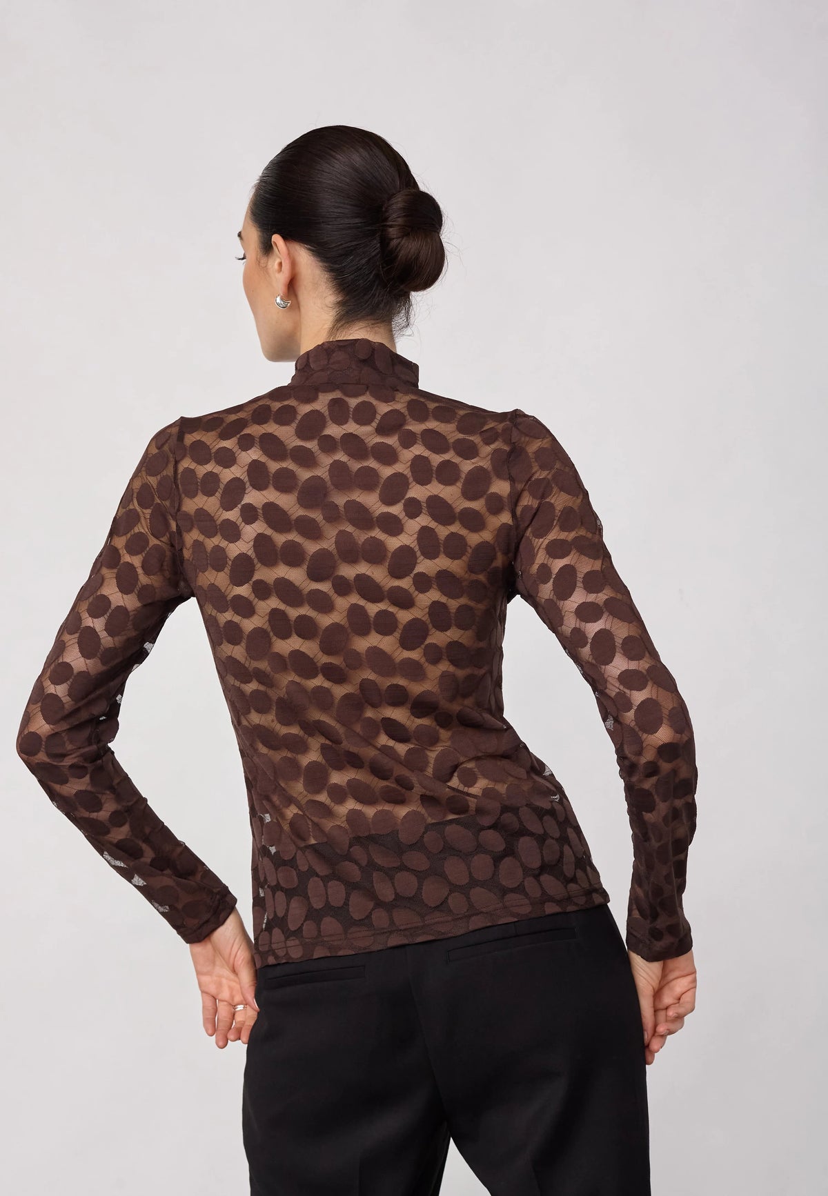 Co'Couture PenolaCC mesh coltop in Brown