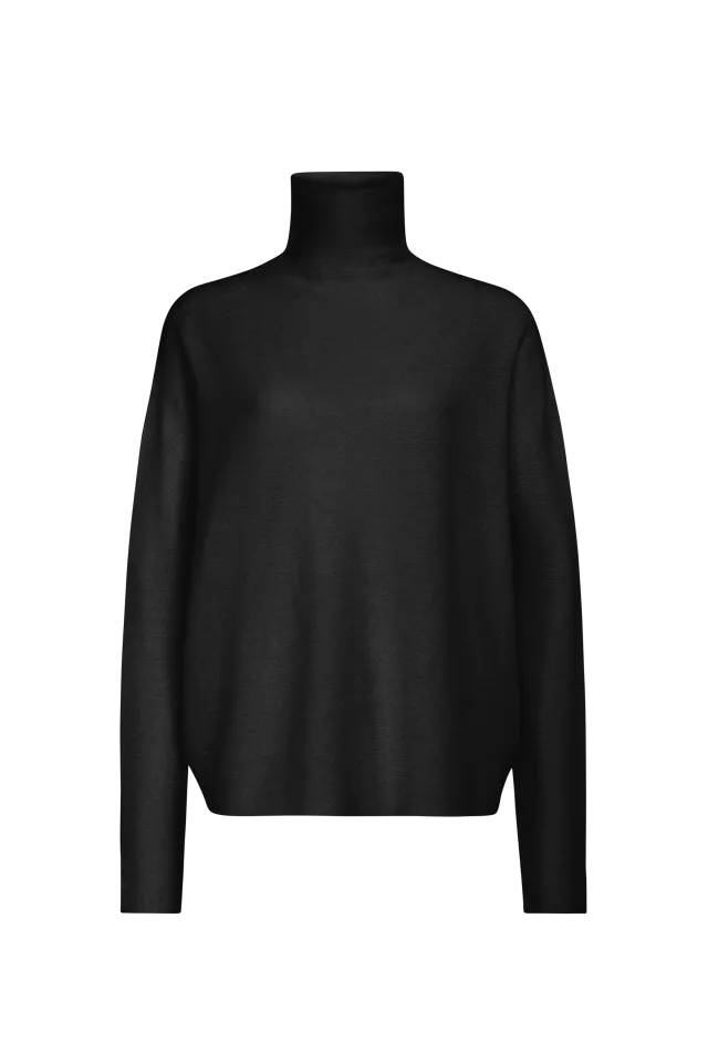 Drykorn Trui Liora in Black met oversized pasvorm packshot