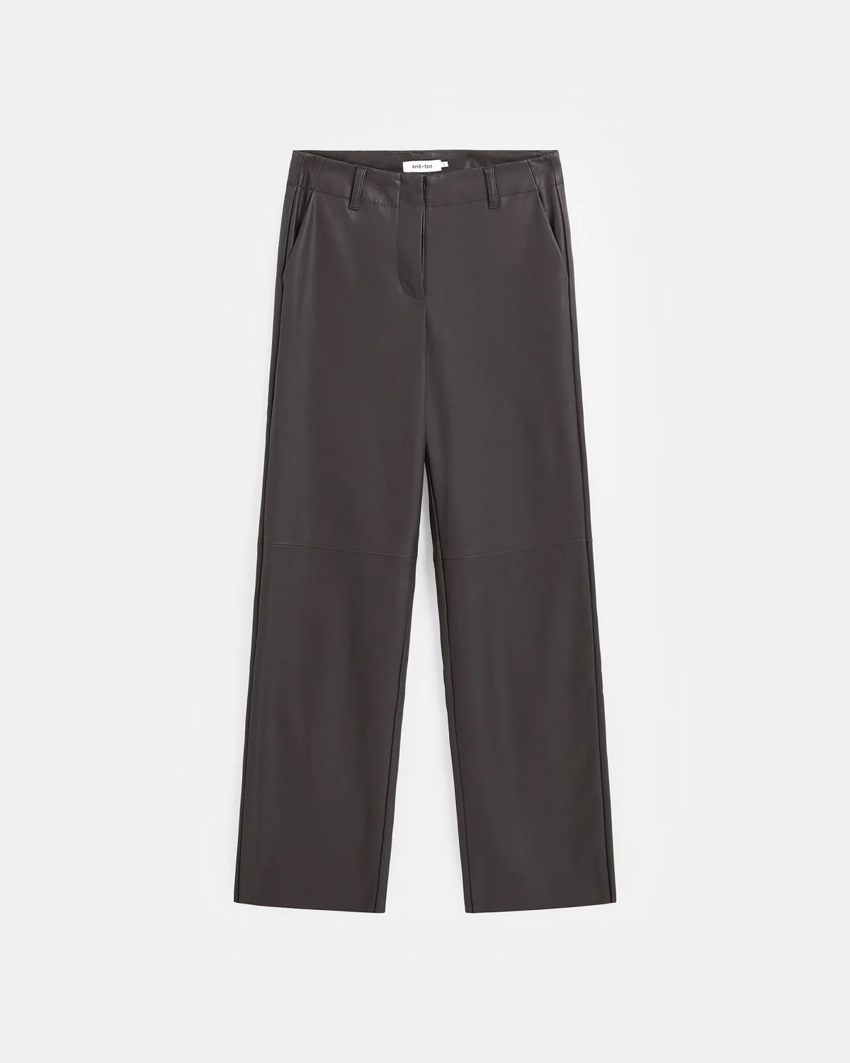 Knit-ted Pantalon Naomi in Choco met rechte pasvorm