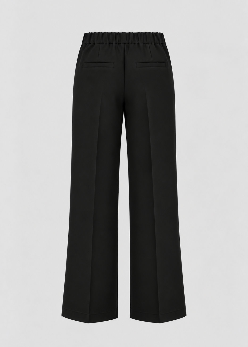 La Vie Pantalon Emma in Black met rechte wide leg pasvorm achterkant