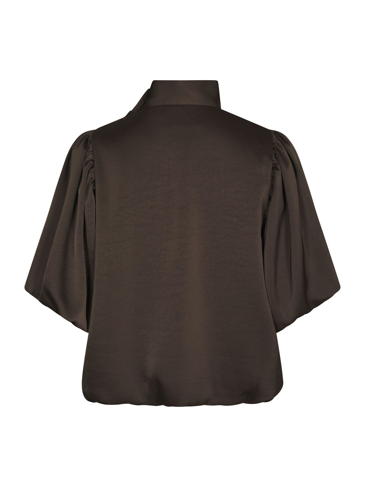 Neo Noir Blouse Parisa Heavy Sateen in Dark Brown achterkant