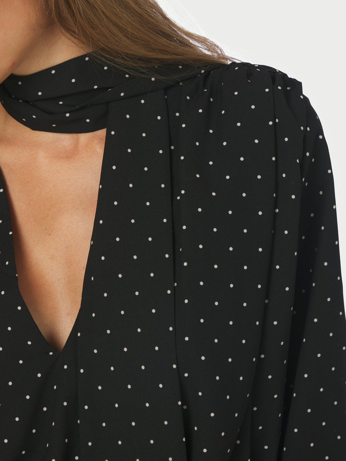 Neo Noir Ettalie Dot Blouse in Black detail