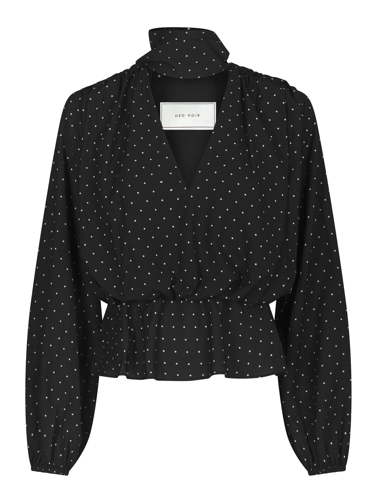 Neo Noir Ettalie Dot Blouse in Black packshot achter