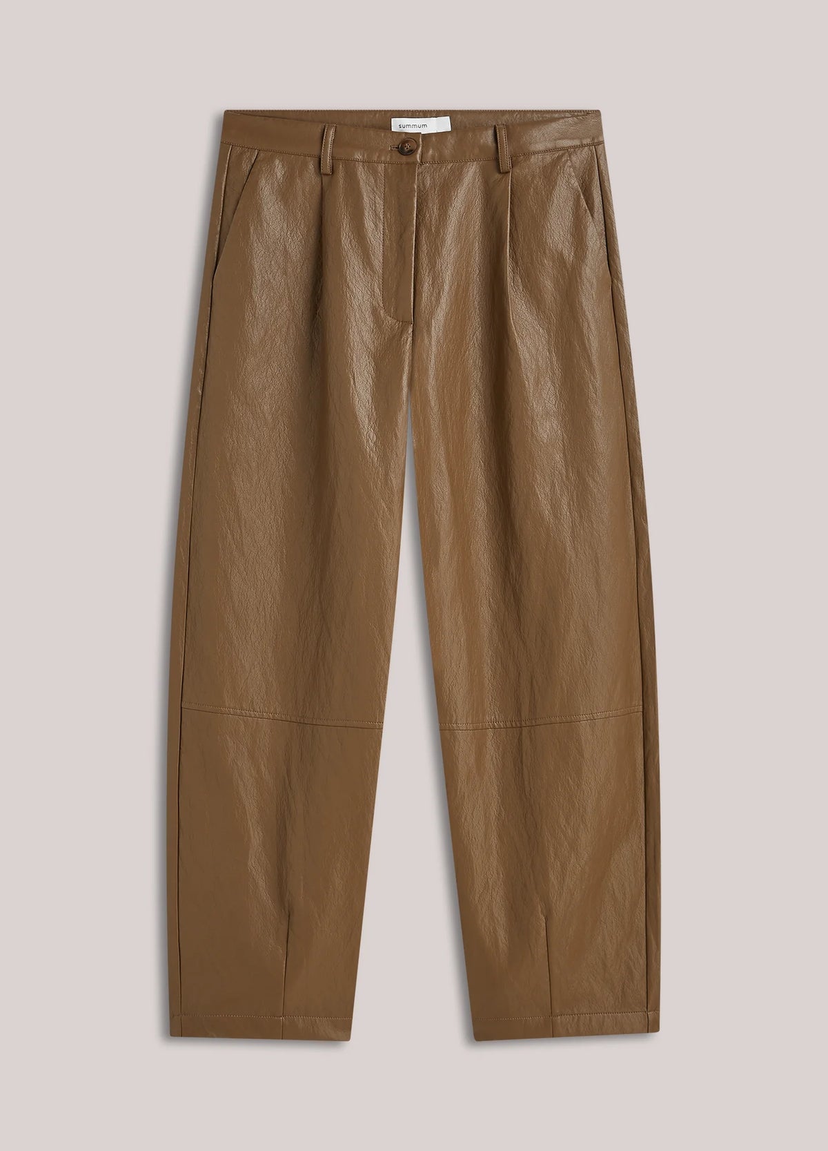 Summum Broek Balloon Fit Faux Leather in Bruin packshot