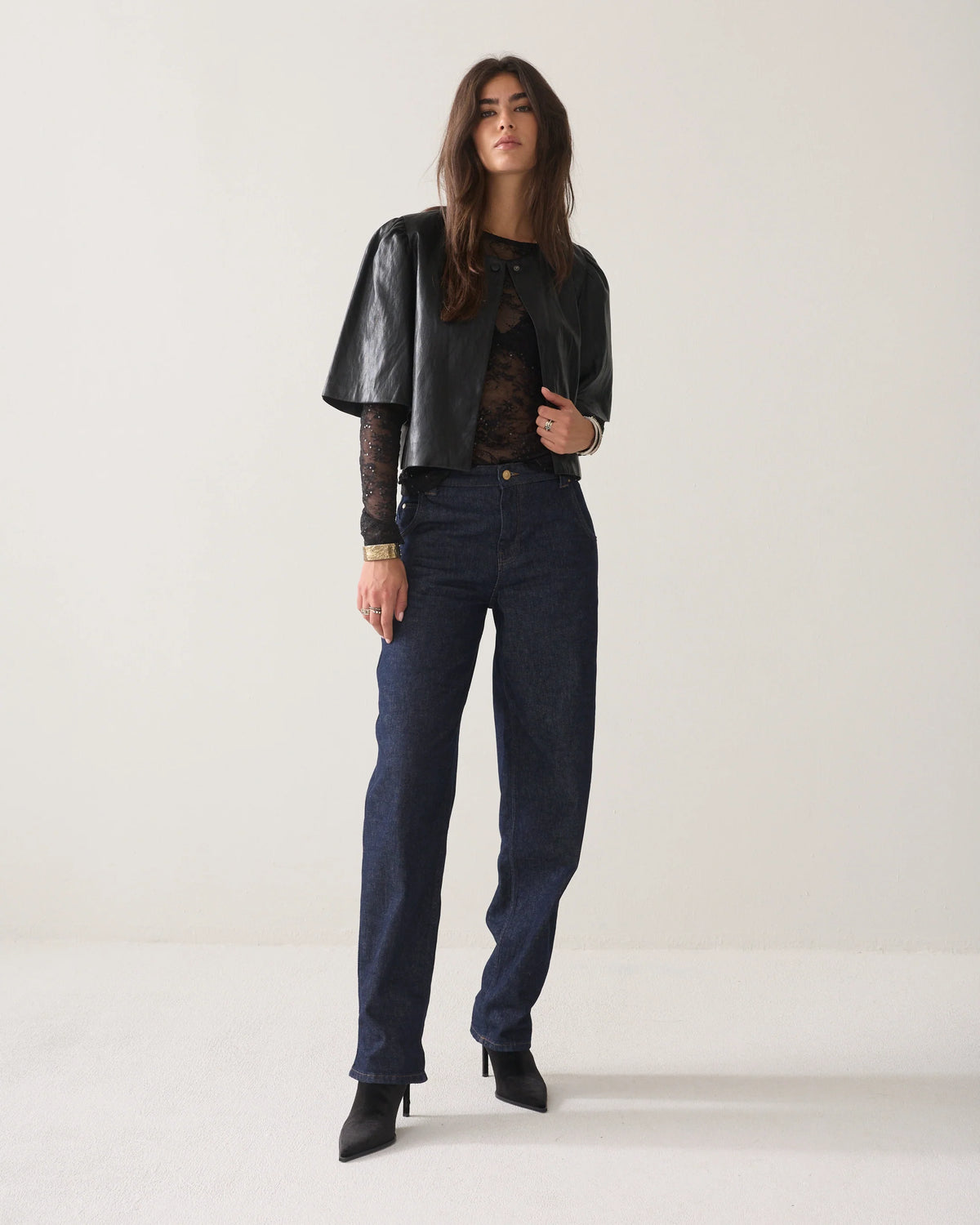 Summum Top Paillettenkant in Zwart