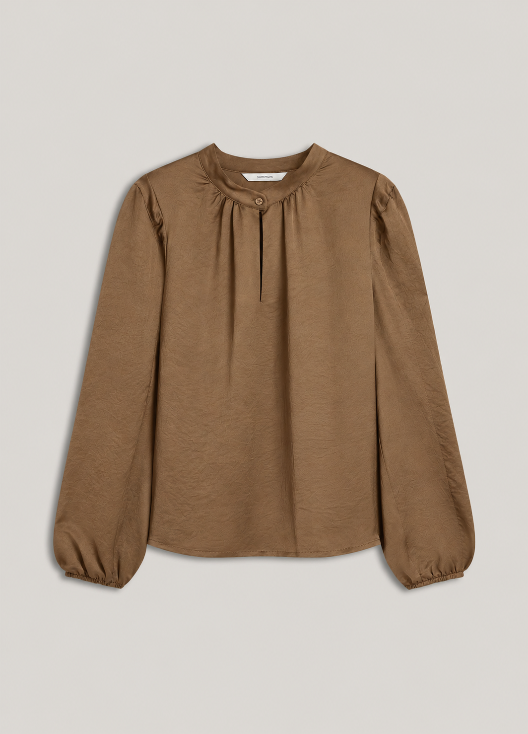 Summum Top Silky Schoudervulling in Bruin