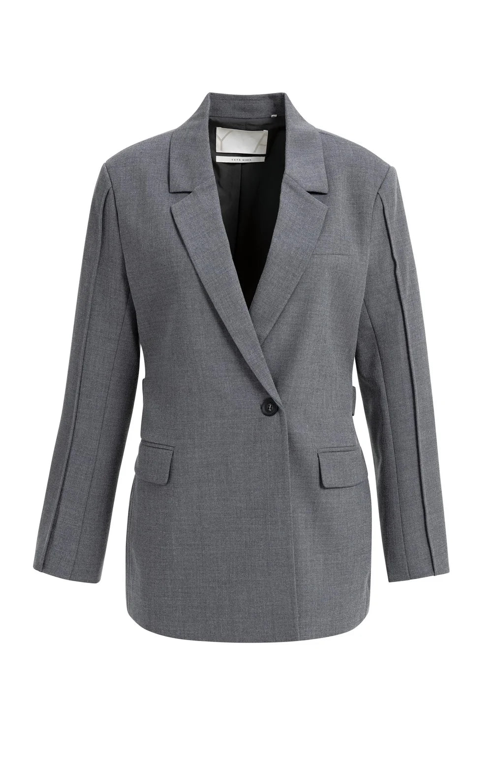 YAYA Blazer Ceintuur in Medium Grey Melange