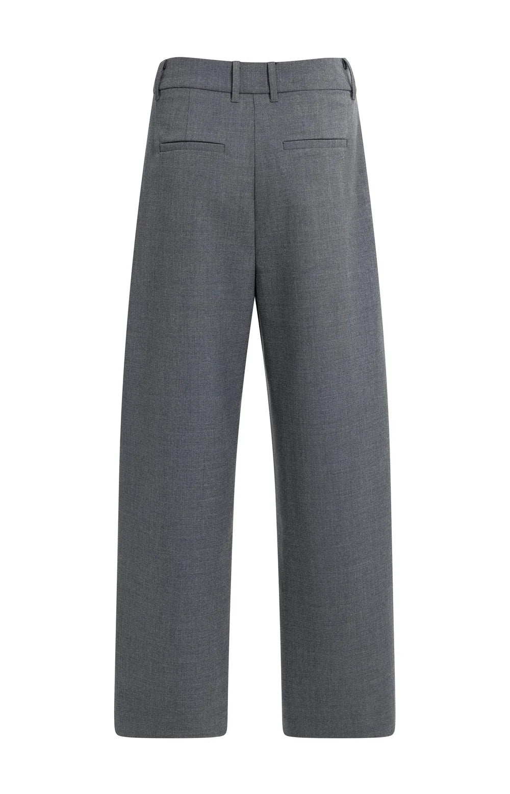 YAYA Pantalon Barrel Leg in Medium Grey Melange achterkant