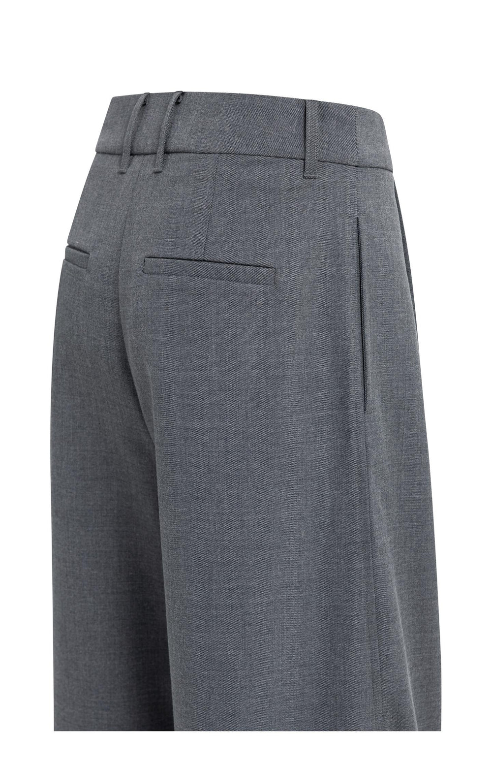 YAYA Pantalon Barrel Leg in Medium Grey Melange detail