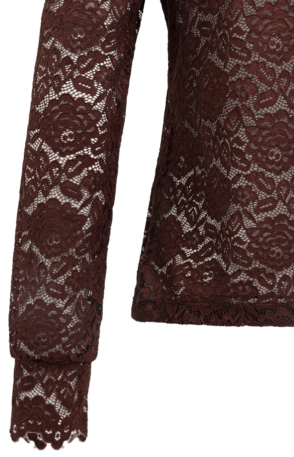 YAYA Top Kant in Bitter Chocolate Red detail
