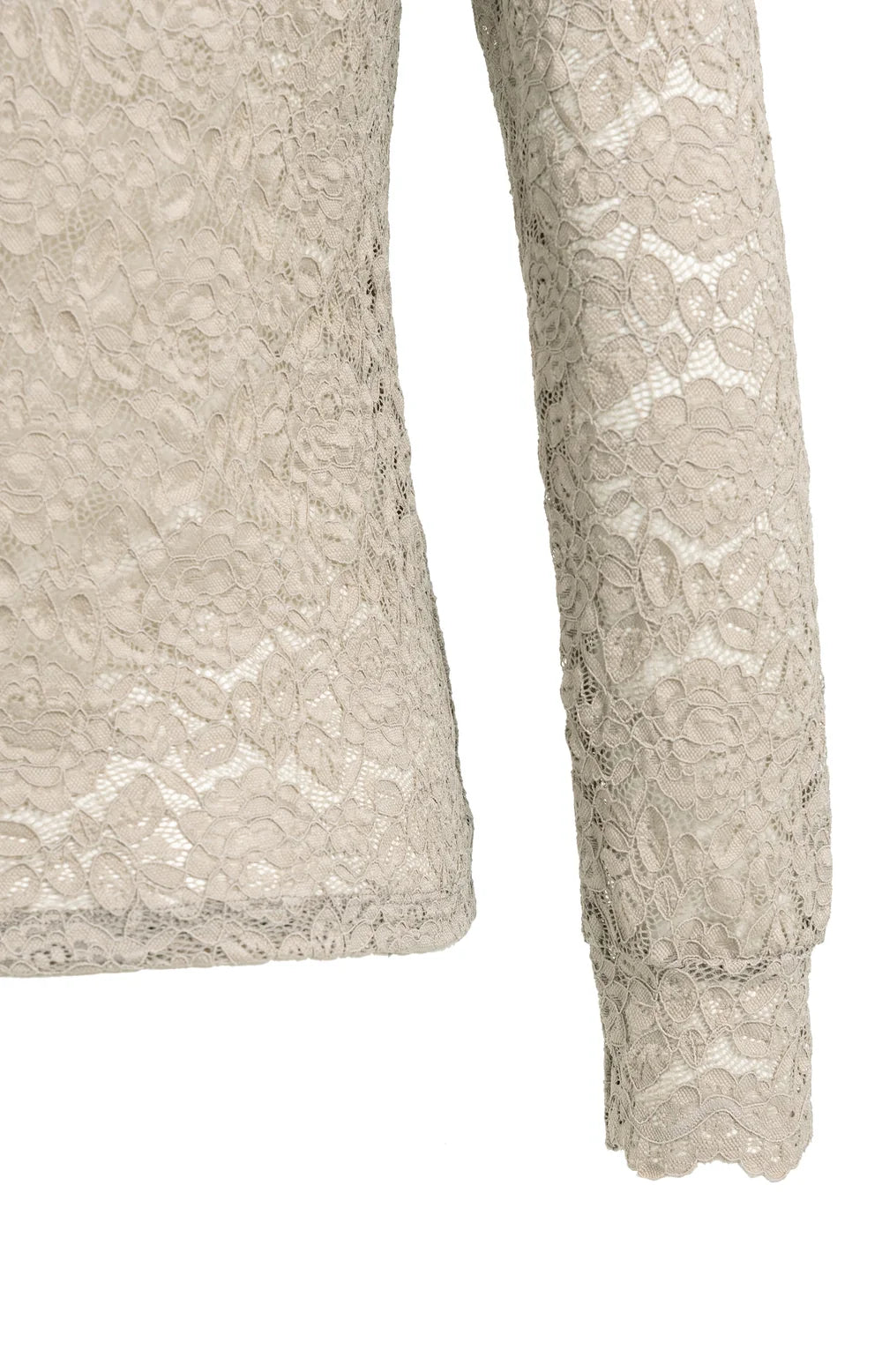 YAYA Top Kant in Pure Cashmere Grey detail