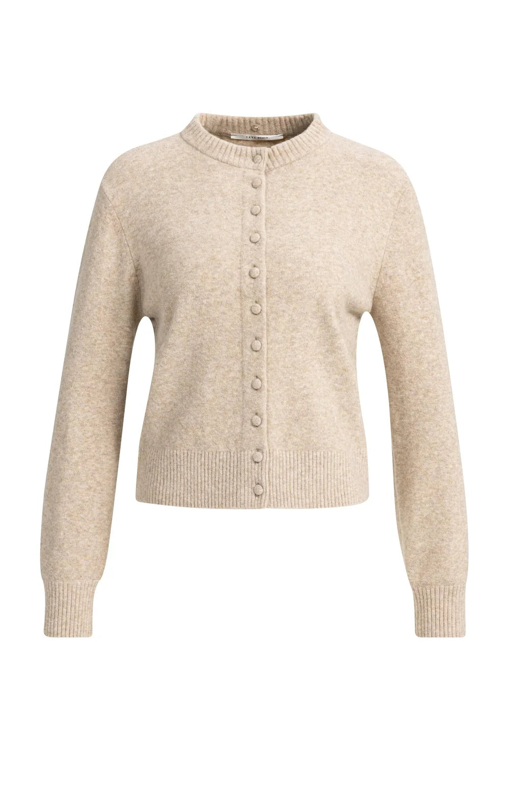 YAYA Vest Afneembare Kraag in Light Beige Melange