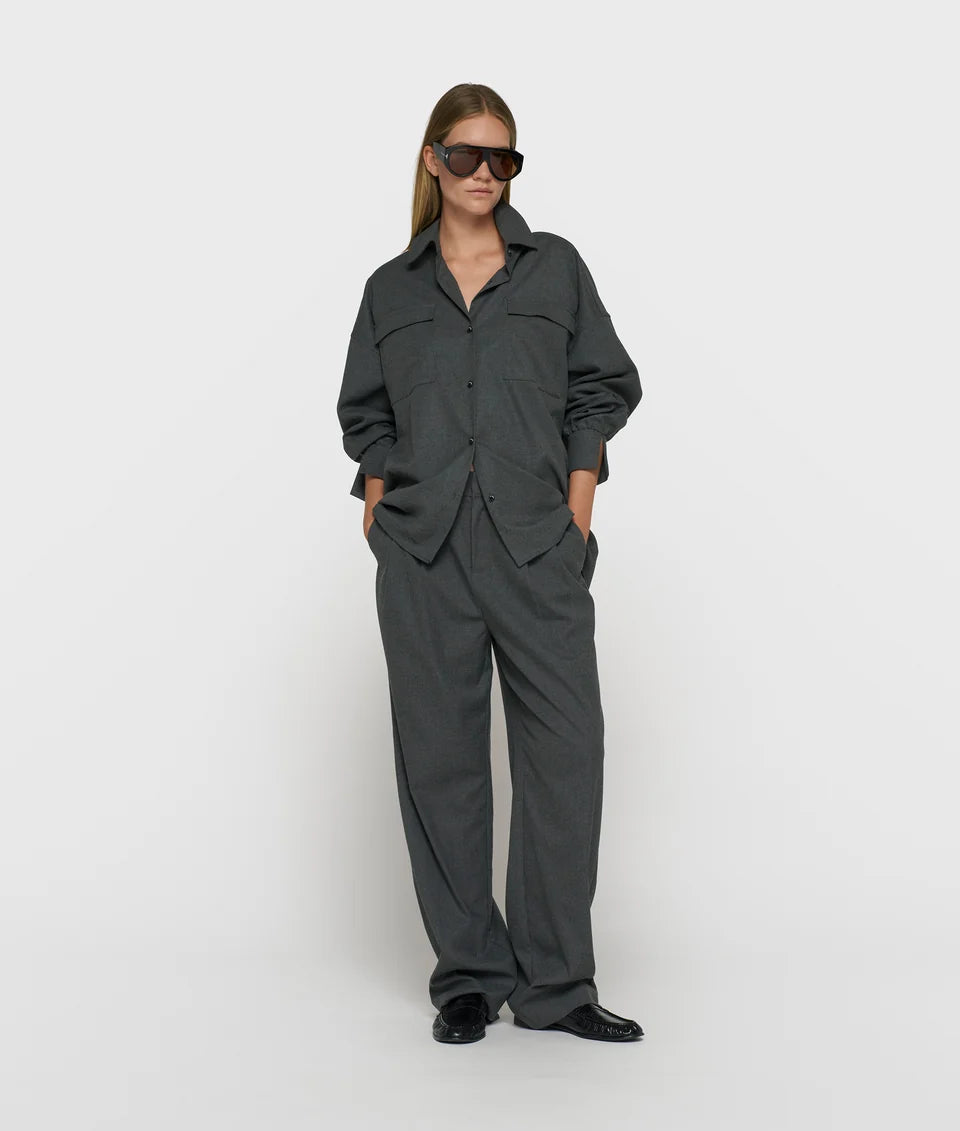10DAYS Pantalon Tapered in Antra Melee met regular fit