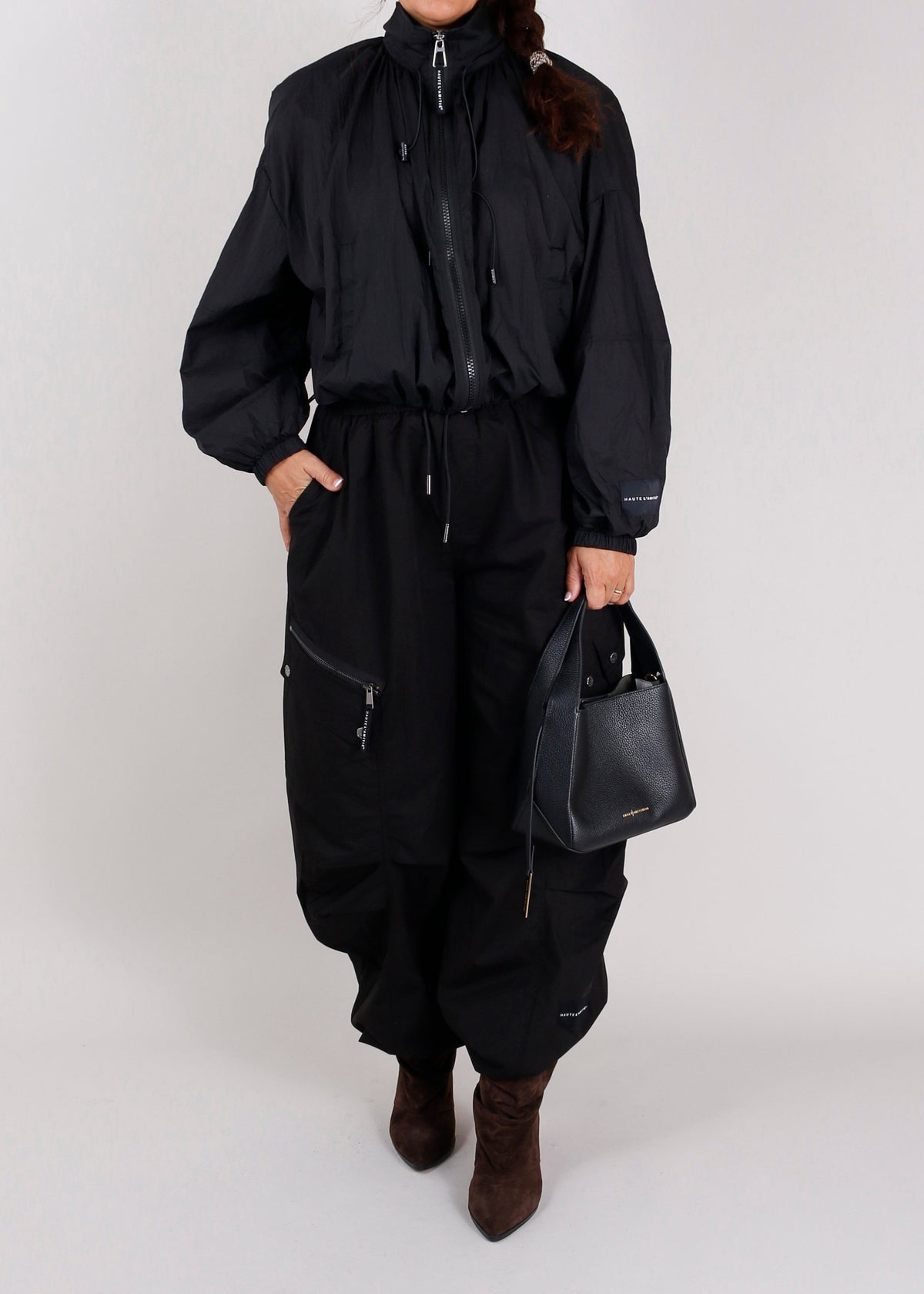 Haute L'Amitié Cargo Broek Air Zip Tall in Black