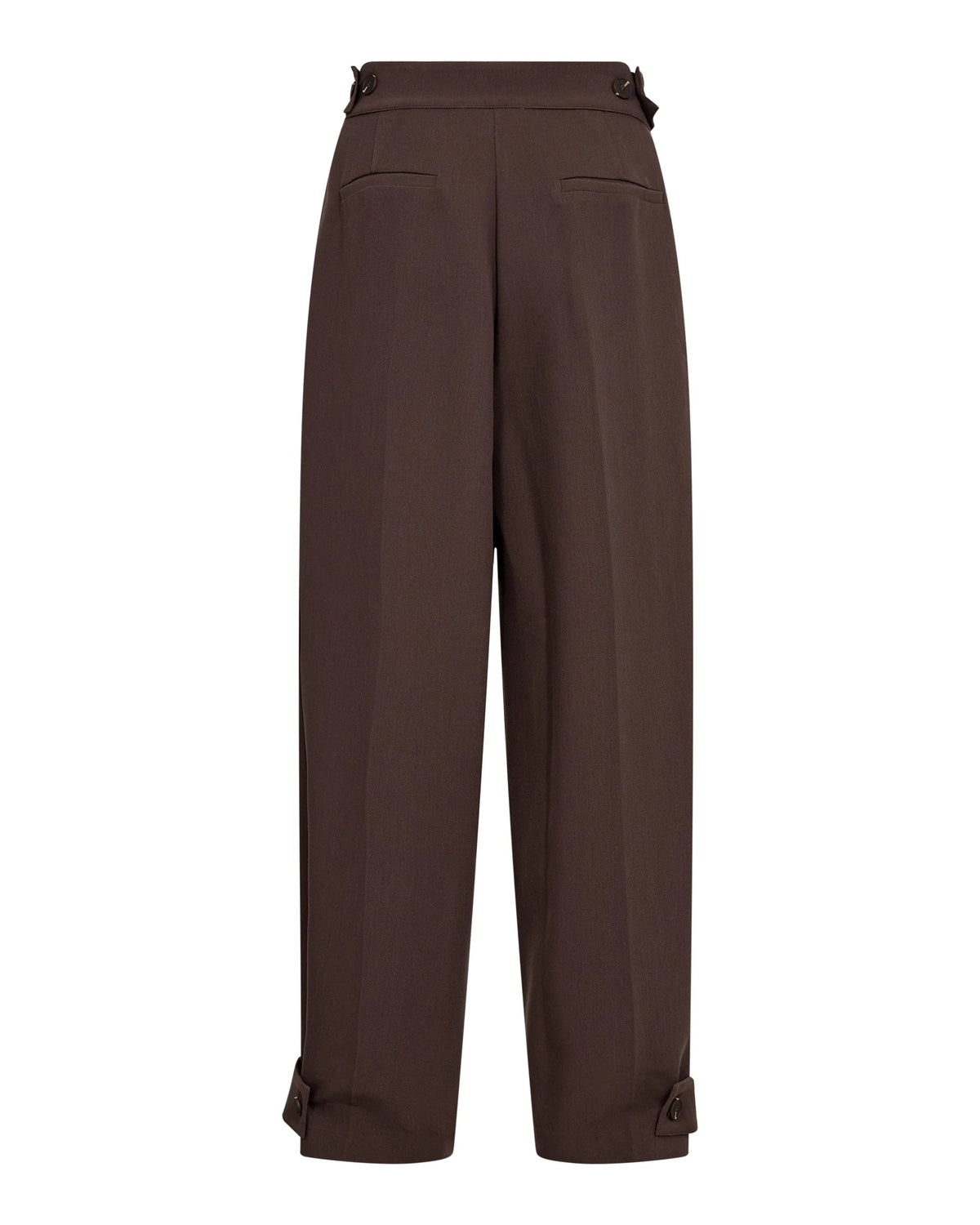 Co'Couture Pantalon AcileCC Leg Pleat in Brown achterkant