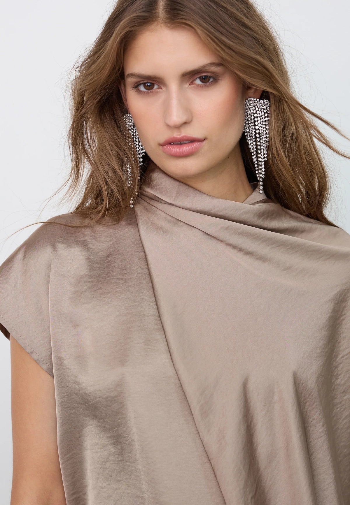 Co'Couture IdunCC blouse met hoge gedrapeerde hals