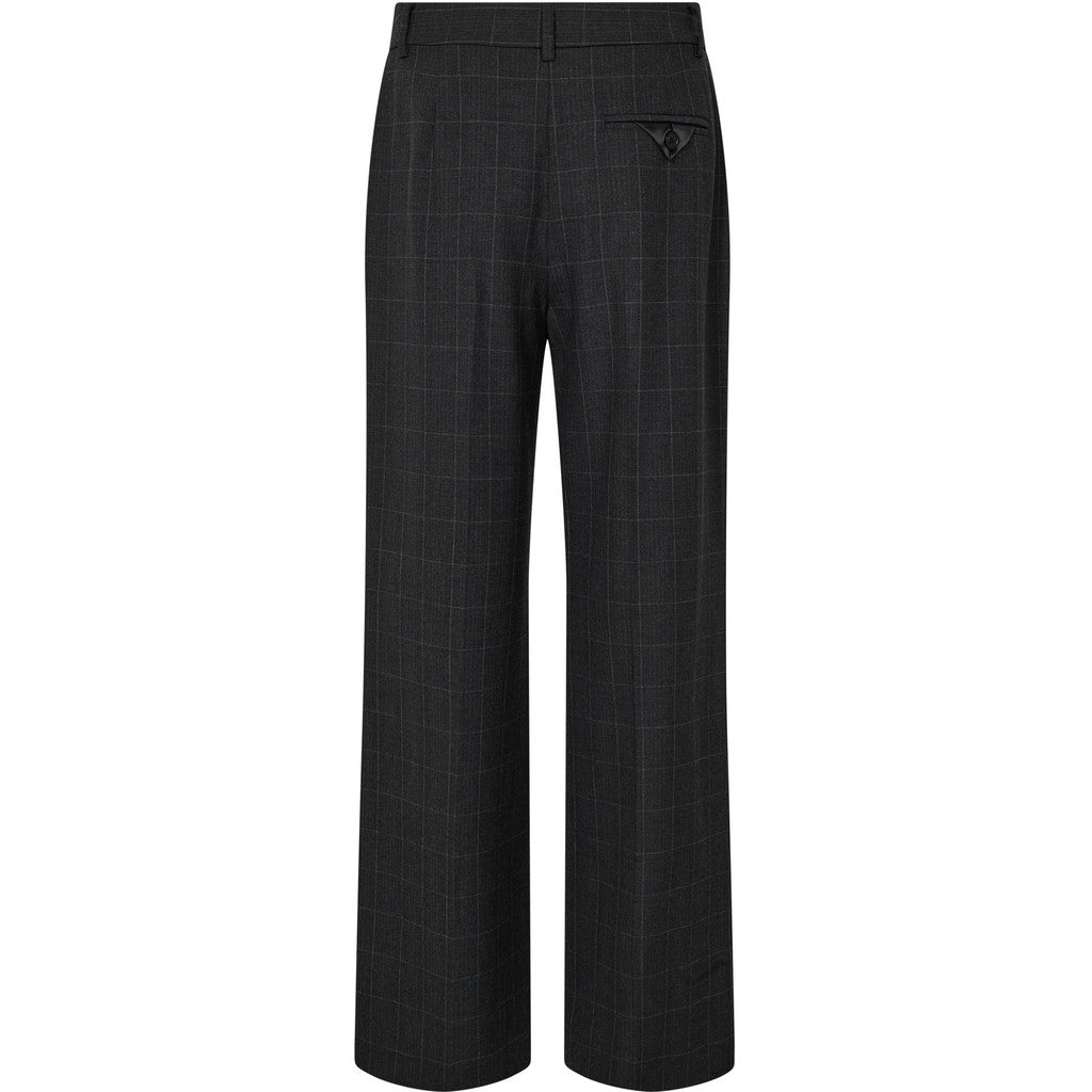 Donkergrijze Haute L'Amitié pantalon met subtiel ruitpatroon