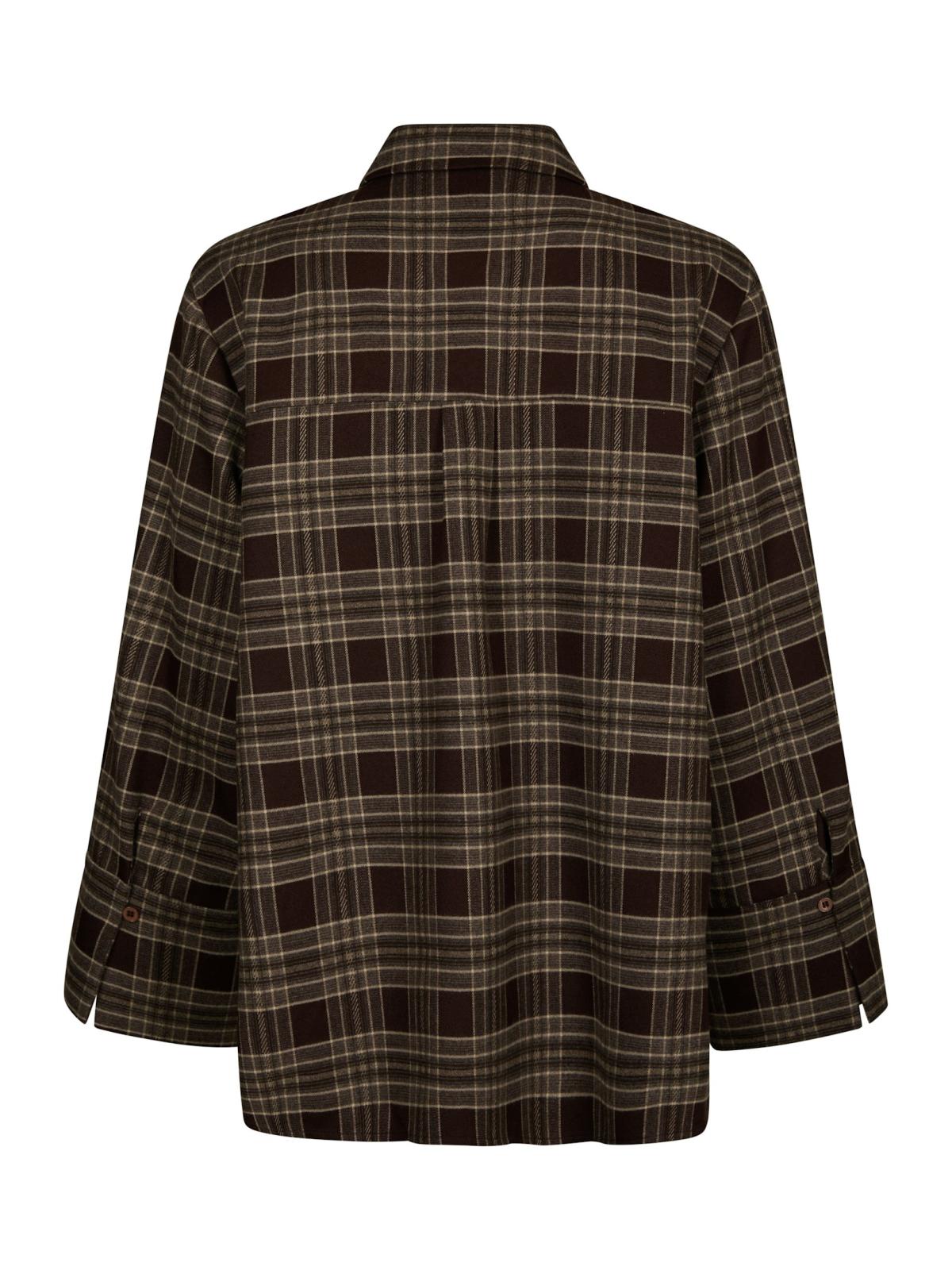 Neo Noir Blouse Dita Flannel Check in Brown achterkant