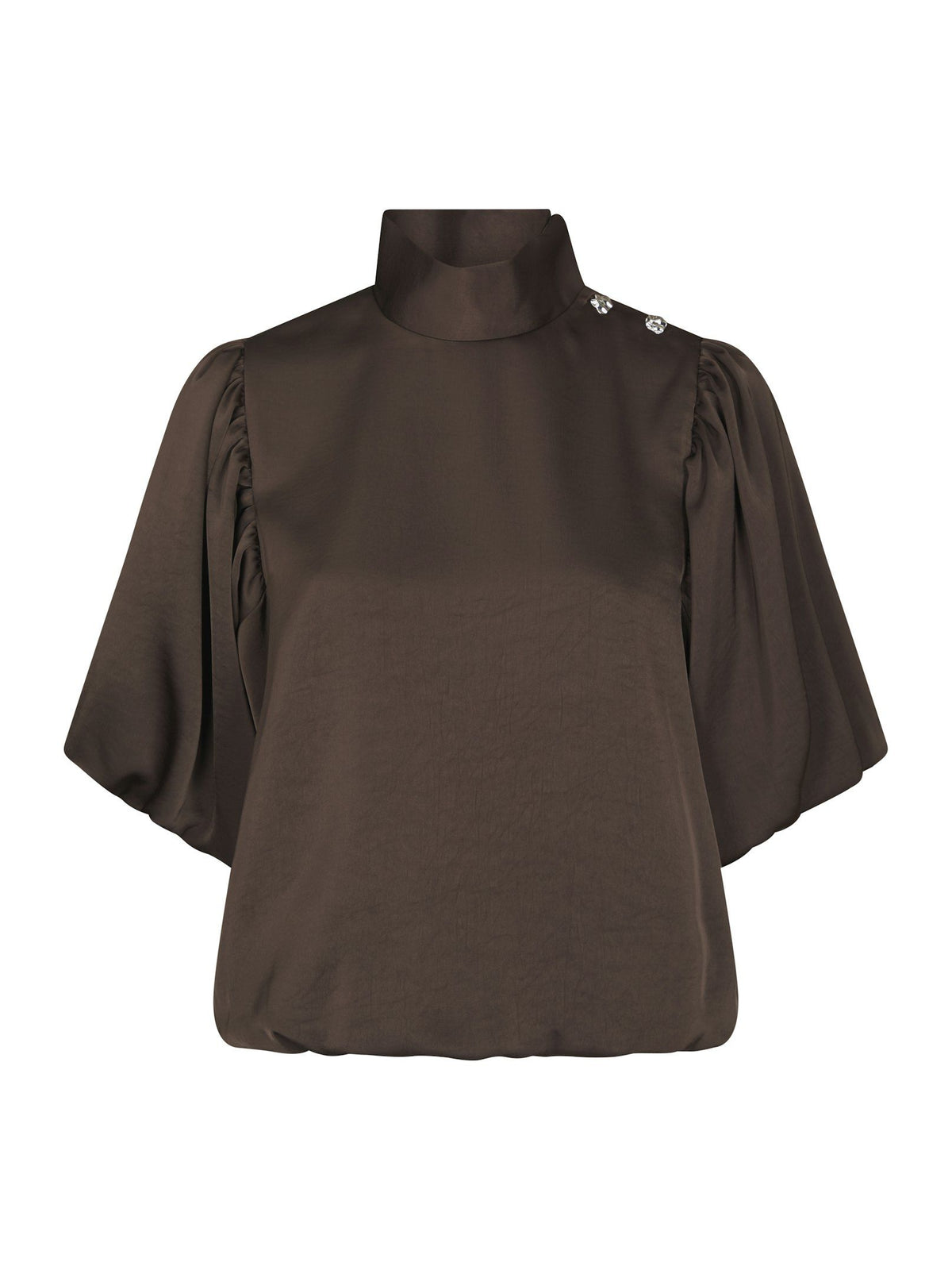 Neo Noir Blouse Parisa Heavy Sateen in Dark Brown