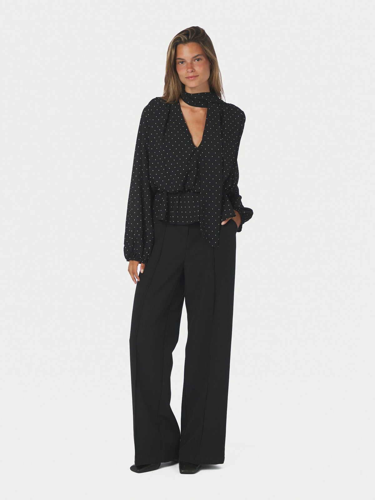 Neo Noir Ettalie Dot Blouse in Black
