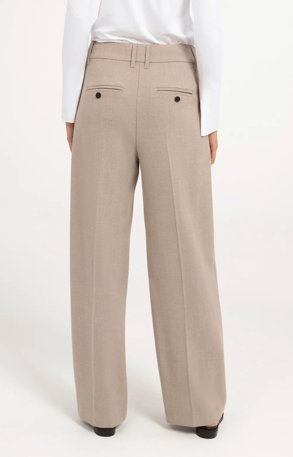 YAYA Pantalon Wide Leg in Beige Melange