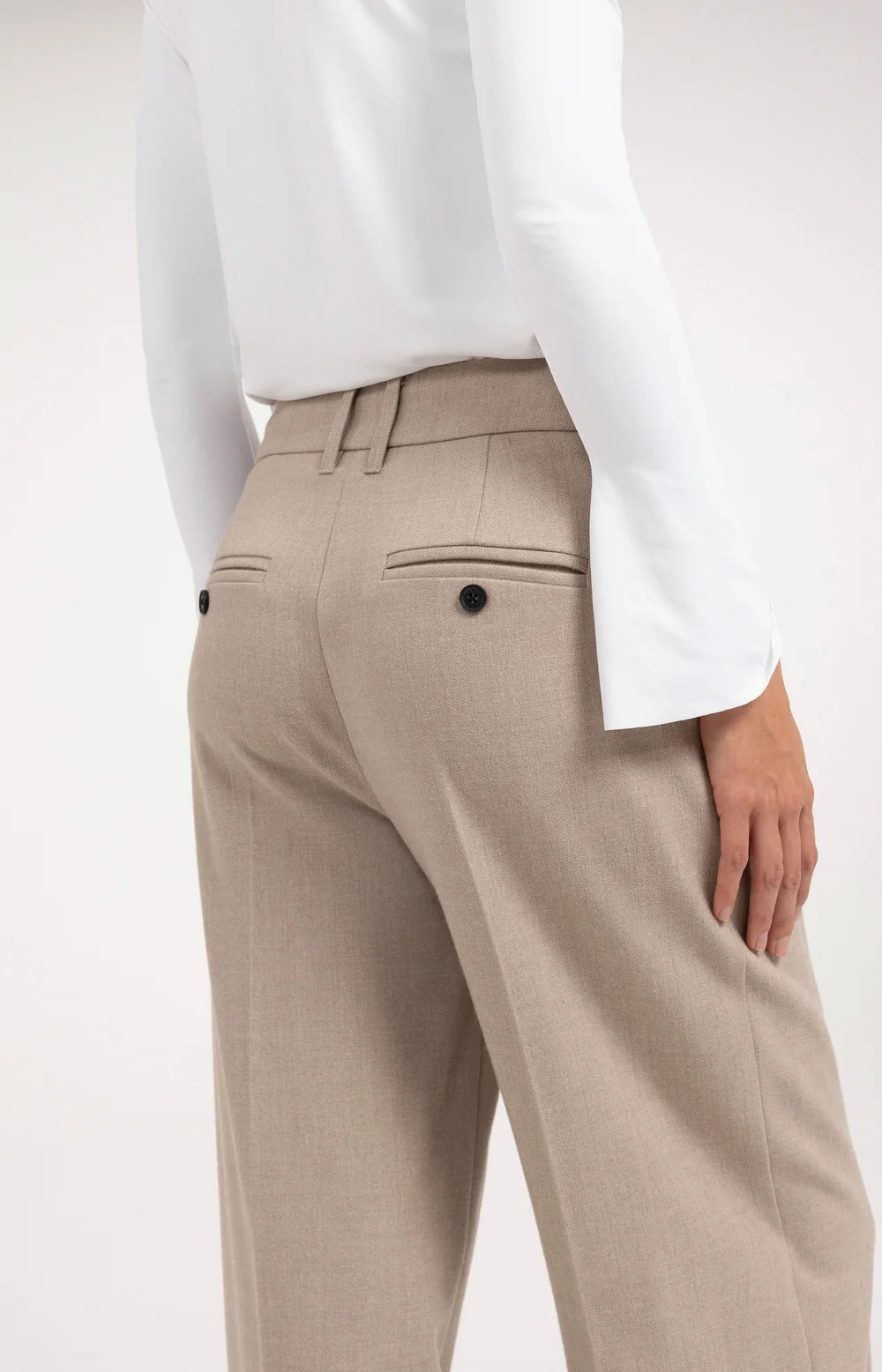 YAYA Pantalon Wide Leg in Beige Melange