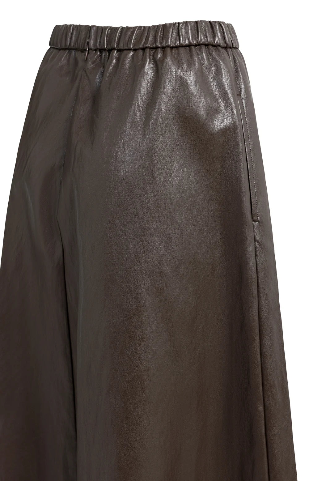 YAYA Rok Faux Leather Midi in Delicioso Brown detail
