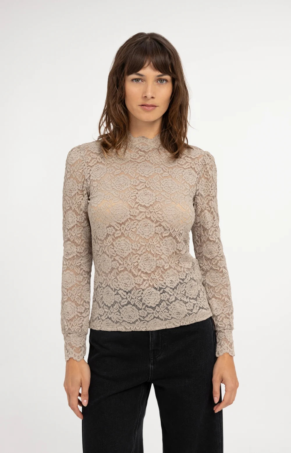 YAYA Top Kant in Pure Cashmere Grey