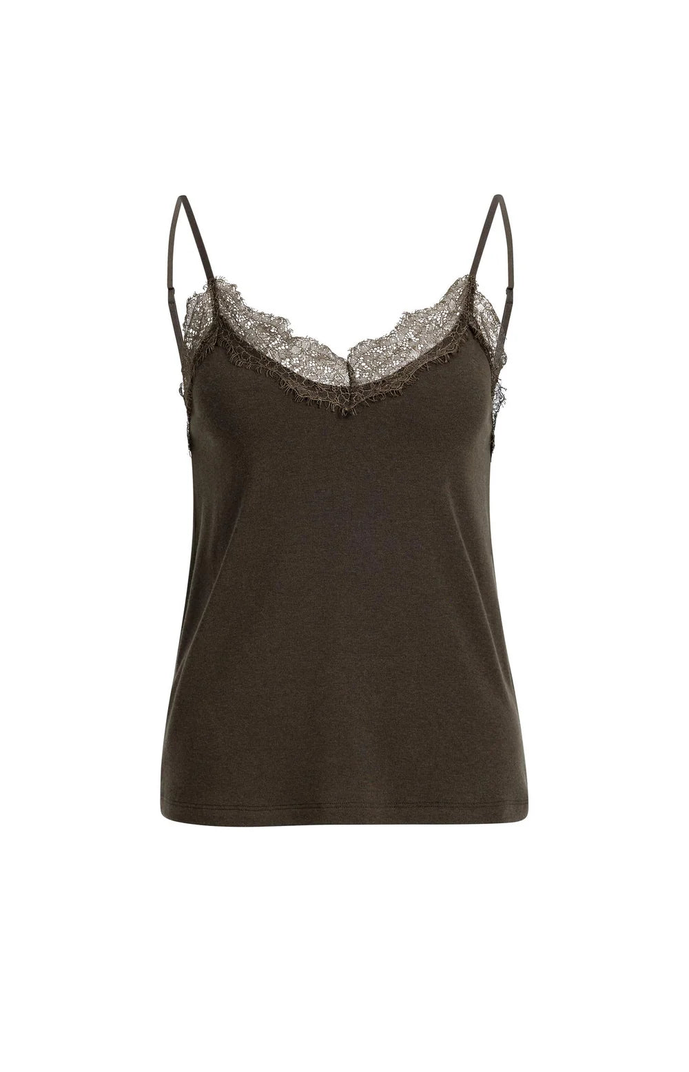 YAYA Top Kant V-hals in Delicioso Brown